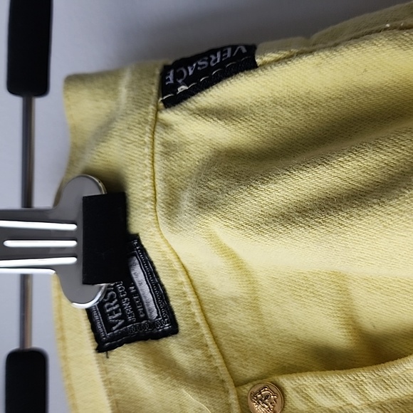 Vintage Versace Jeans Couture Bright Yellow Stretch Denim Jeans - Picture 2 of 11